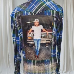 Morgan Wallen Flannel With Bkeached Distressing (Handmade)